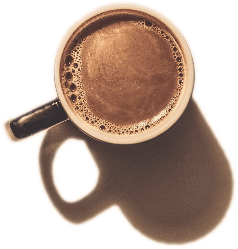 A simple coffee mug with a shadow