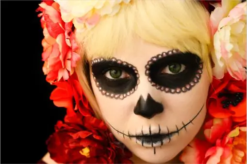 Woman with makeup for day of the dead