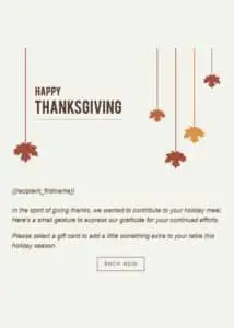A TruCentive send-ready project design complete for the Thanksgiving holiday