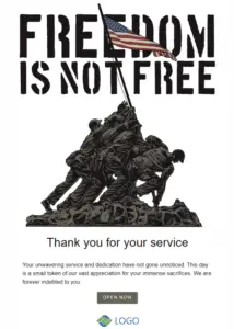 Veterans day template Iwo Jima - THANK YOU FOR YOUR SERVICE