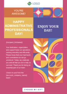 Administrative Professionals Day project with bright geometric patterns